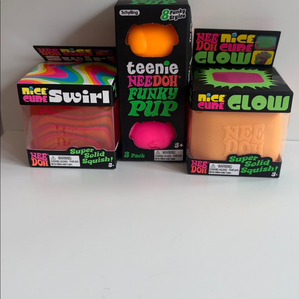 Nice Cube Swirl – orange Swirl Super Solid Squish & 2 more needohs